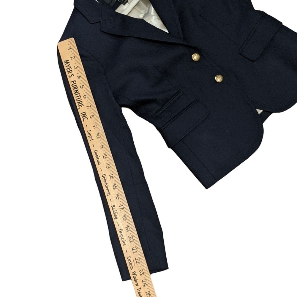 J. CREW Original classic schoolboy navy gold button wool blend 28233 blazer 0 - Picture 3 of 12